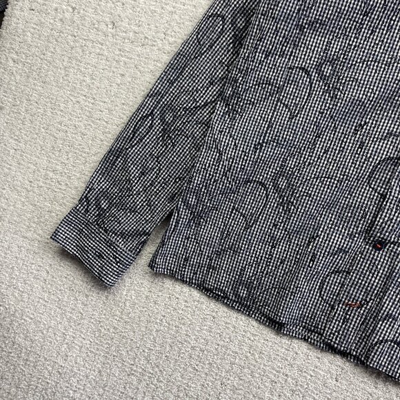 Mens Au Noir Gingham Abstract Doodle Paisley Button-up dress shirt Men Size 3 - Picture 3 of 14